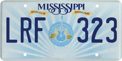 MS license plate LRF323