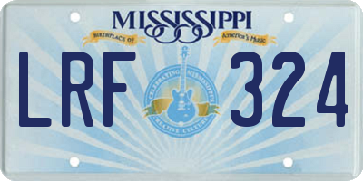 MS license plate LRF324