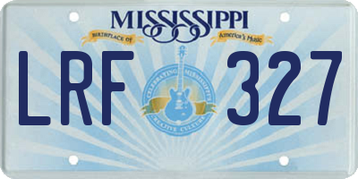 MS license plate LRF327