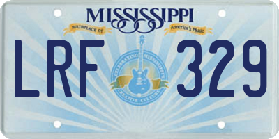 MS license plate LRF329