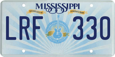 MS license plate LRF330