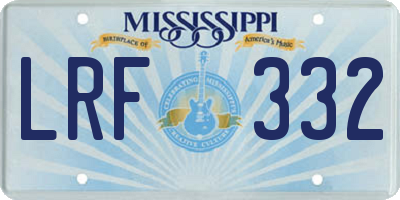 MS license plate LRF332