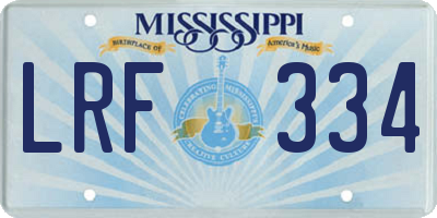 MS license plate LRF334