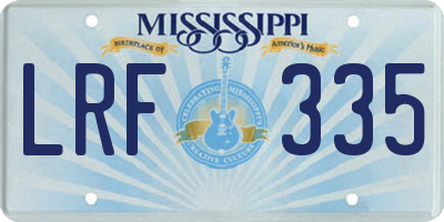 MS license plate LRF335