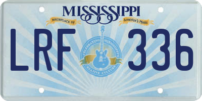 MS license plate LRF336