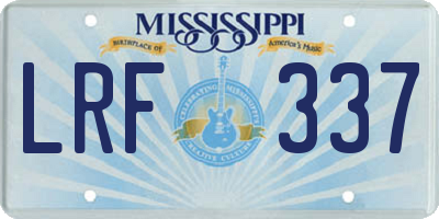 MS license plate LRF337