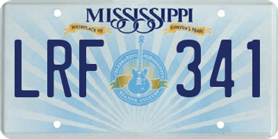 MS license plate LRF341
