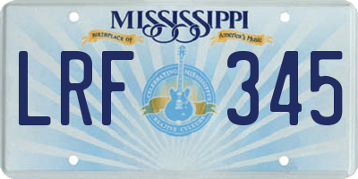 MS license plate LRF345