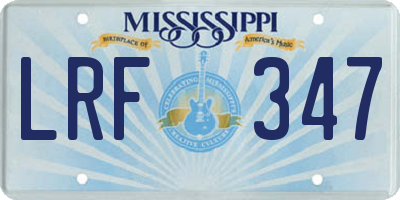 MS license plate LRF347