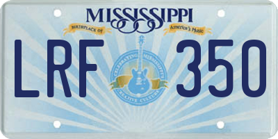 MS license plate LRF350