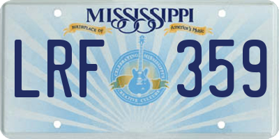 MS license plate LRF359