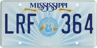 MS license plate LRF364