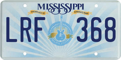 MS license plate LRF368