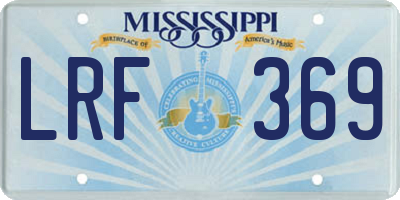 MS license plate LRF369