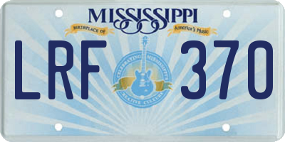 MS license plate LRF370