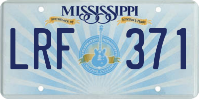 MS license plate LRF371
