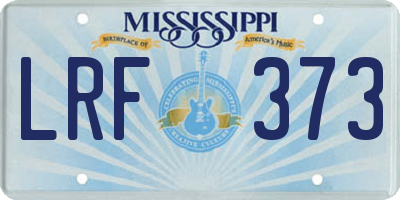 MS license plate LRF373