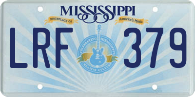 MS license plate LRF379