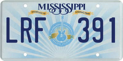 MS license plate LRF391