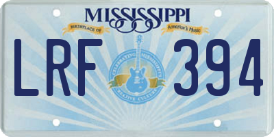 MS license plate LRF394
