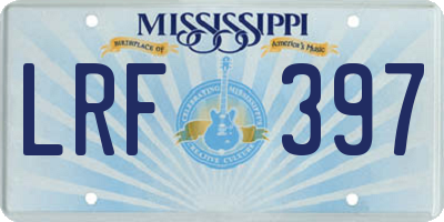 MS license plate LRF397