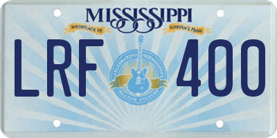MS license plate LRF400