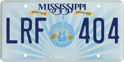 MS license plate LRF404