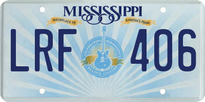 MS license plate LRF406