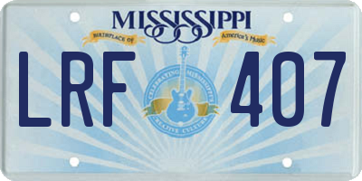 MS license plate LRF407