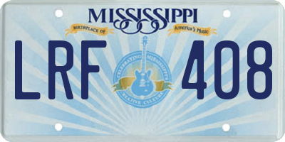 MS license plate LRF408