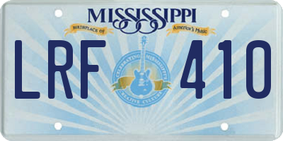 MS license plate LRF410