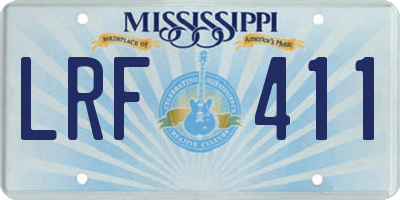 MS license plate LRF411