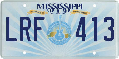 MS license plate LRF413