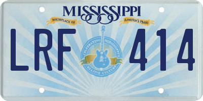 MS license plate LRF414