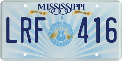 MS license plate LRF416
