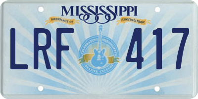 MS license plate LRF417
