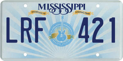 MS license plate LRF421