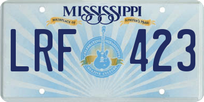 MS license plate LRF423