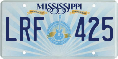 MS license plate LRF425