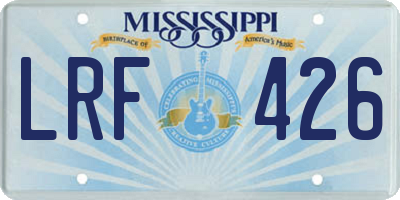 MS license plate LRF426
