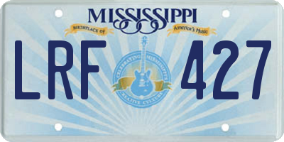 MS license plate LRF427