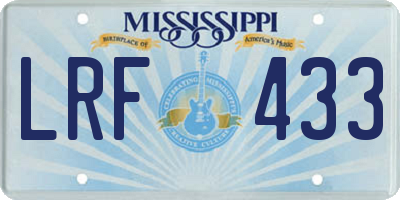 MS license plate LRF433