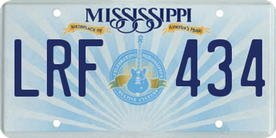 MS license plate LRF434