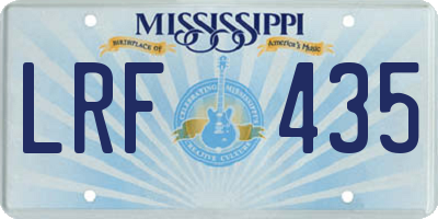 MS license plate LRF435