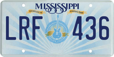 MS license plate LRF436
