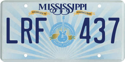 MS license plate LRF437