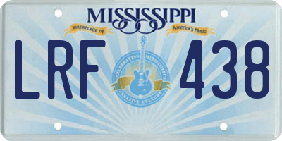 MS license plate LRF438