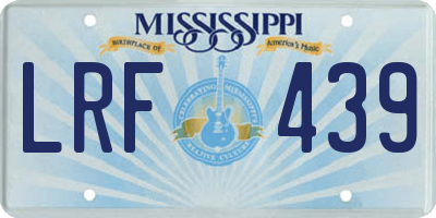 MS license plate LRF439