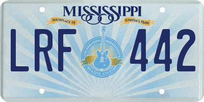 MS license plate LRF442