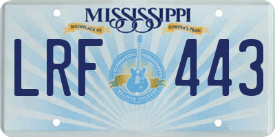 MS license plate LRF443